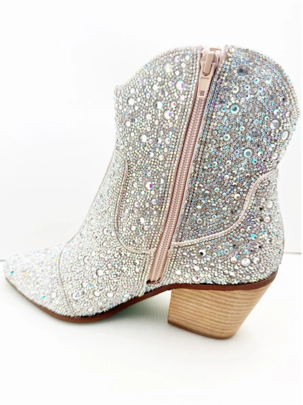 🆕{BETSEY JOHNSON} Blue DIVA Rhinestone Embellished Western Bootie - Picture 14 of 16